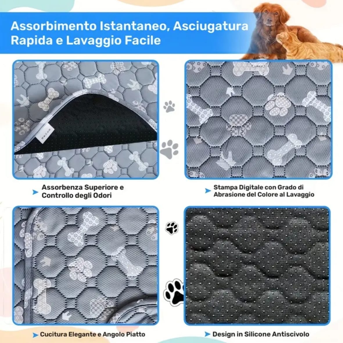 Tappetino igienico, assorbente e lavabile per cani e cuccioli - PuppyGo™