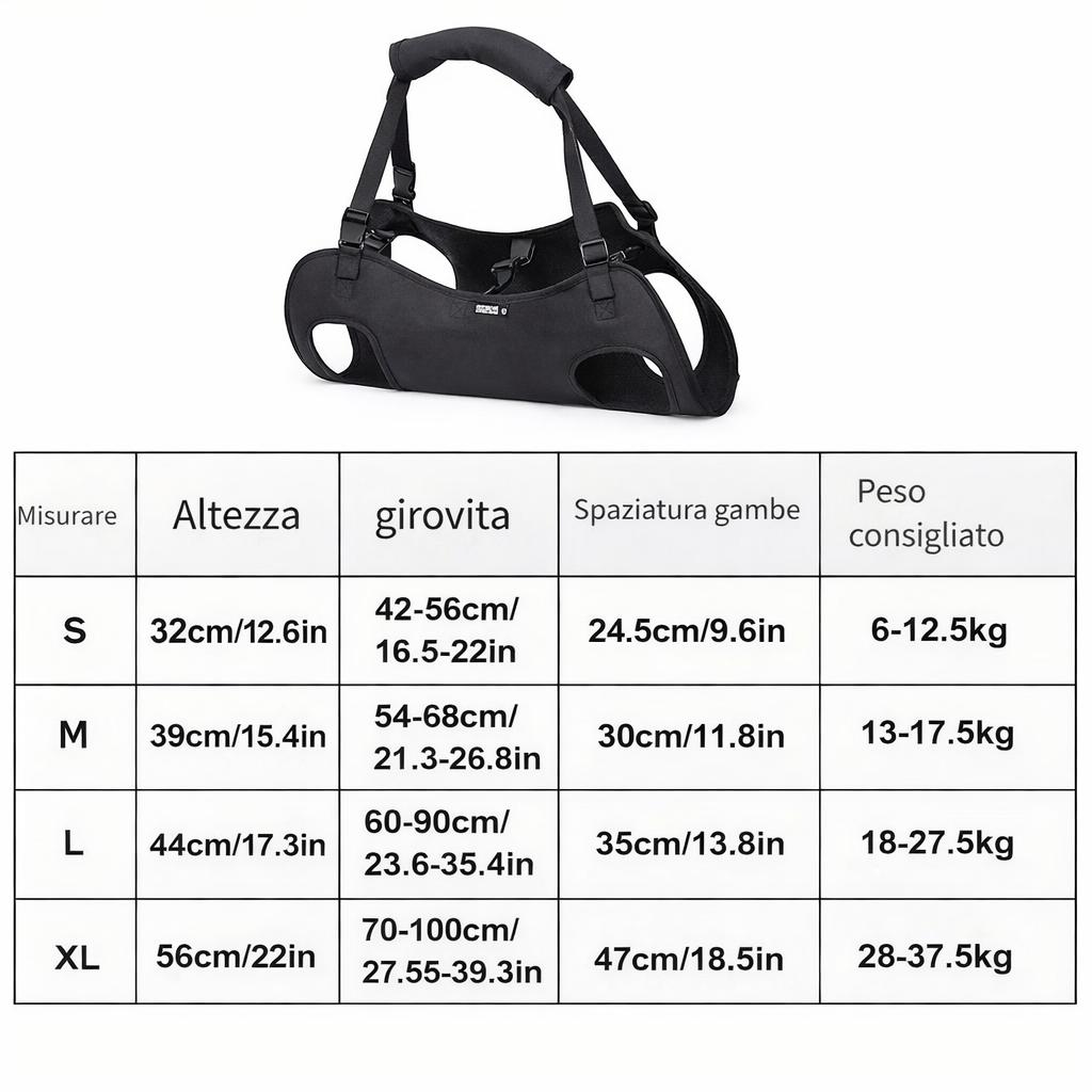 Imbracatura PassoSereno™ - Supporto per Cani Anziani e Post Intervento